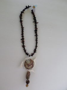 1757 Sterling Agate, Coral Necklace