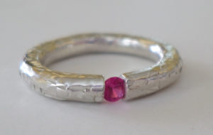 1760 Sterling Tourmaline Tension Ring