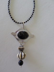 1763 Sterling Agate Beaded Pendant & Necklace