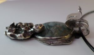 1776 Patinated Sterling, Agate Pendant